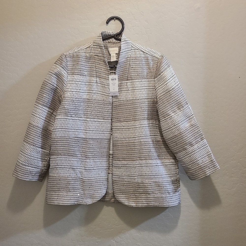 Chicos Sequin Tezture Jacket NWT